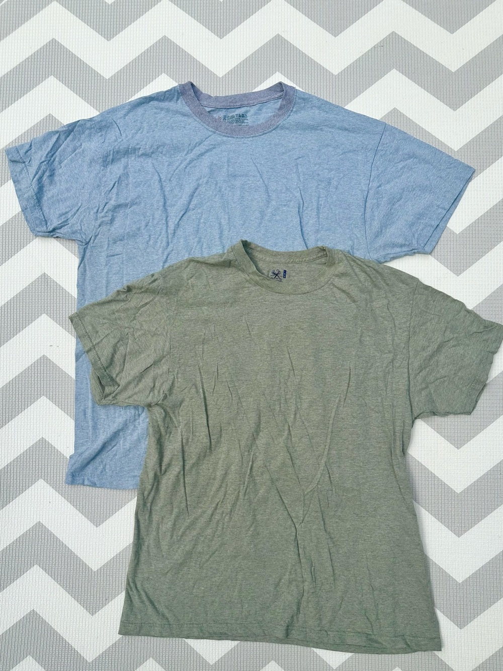 Men's Crew Neck T-Shirt - Blue & Olive lot